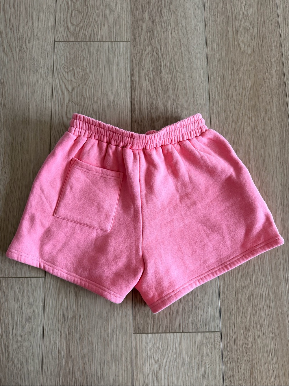 White Fox Boutique Coral Pink Drawstring Athletic Shorts - Picture 2 of 2